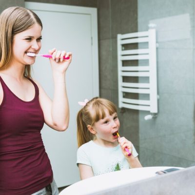 Morning evening routines (brushing teeth, bathing)